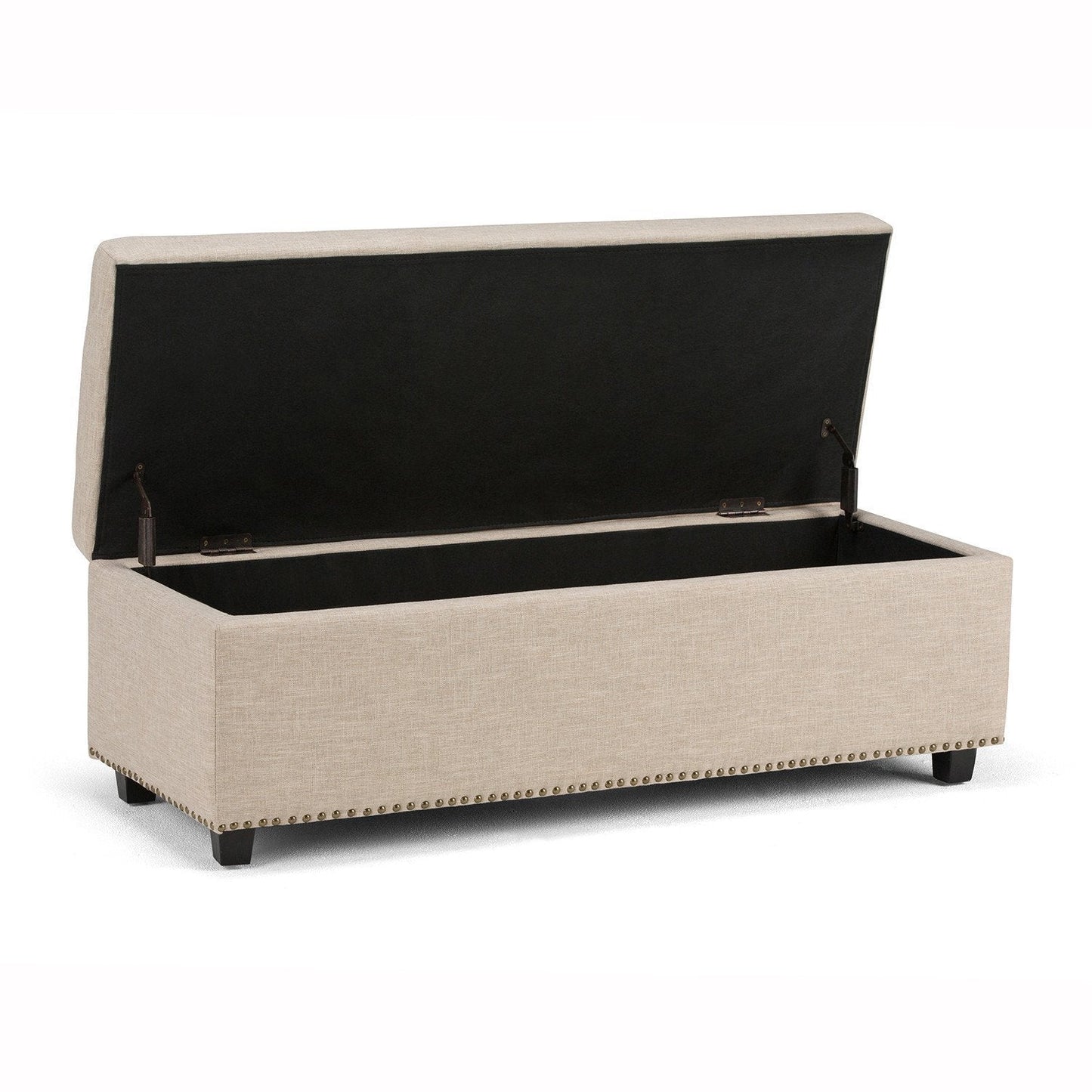 Natural Linen Style Fabric | Hamilton Linen Look Storage Ottoman