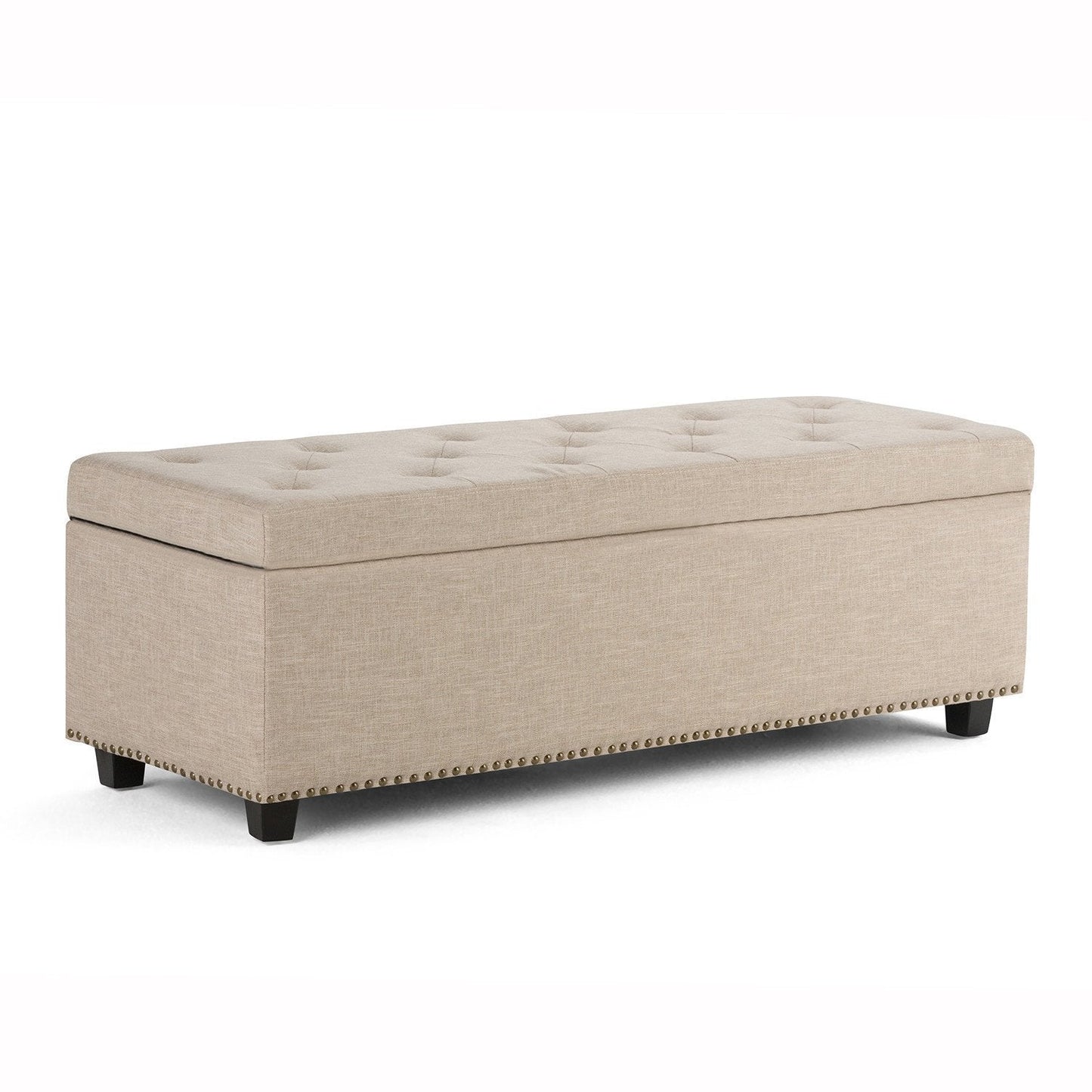 Natural Linen Style Fabric | Hamilton Linen Look Storage Ottoman