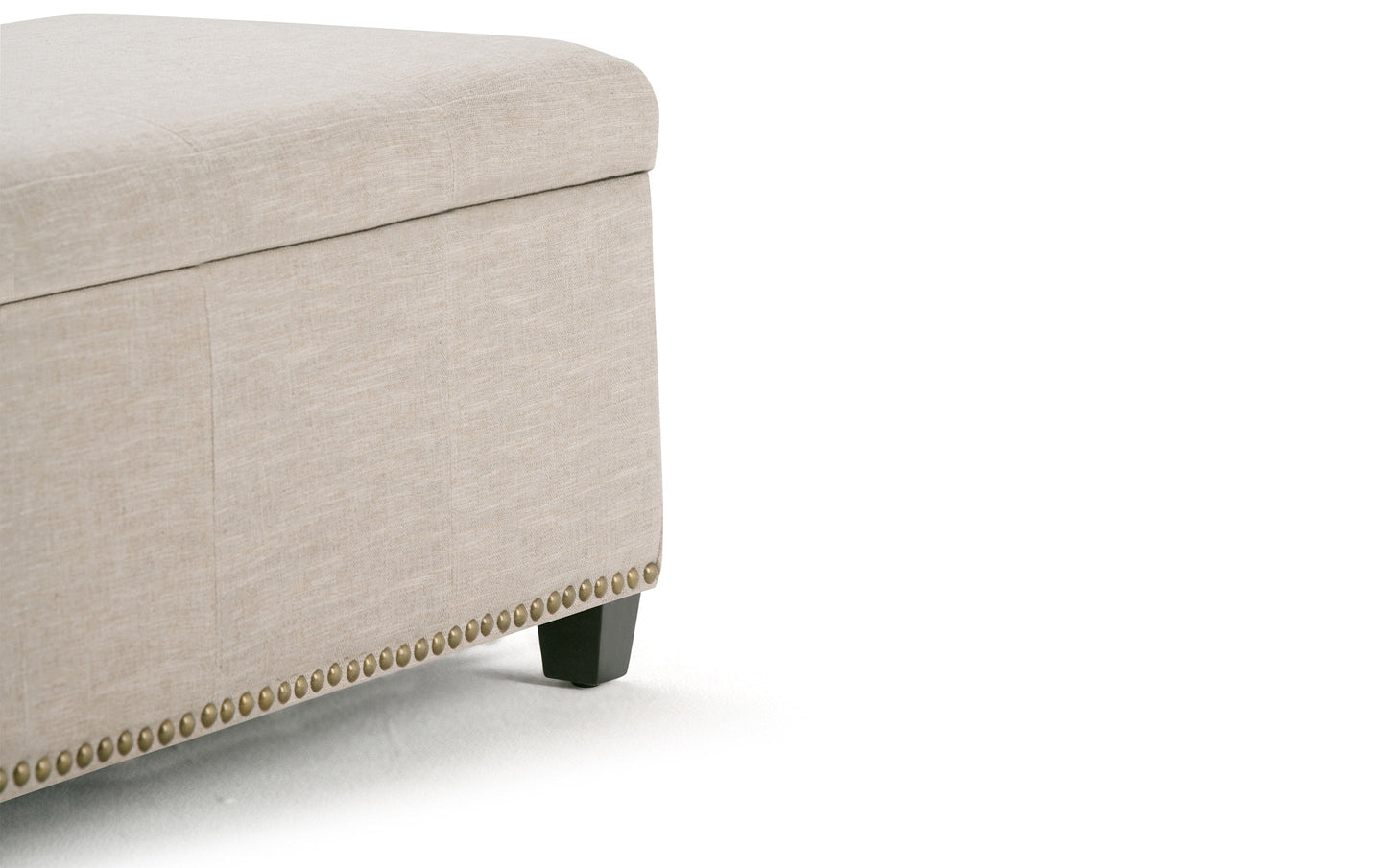 Natural Linen Style Fabric | Kingsley Linen Look Storage Ottoman