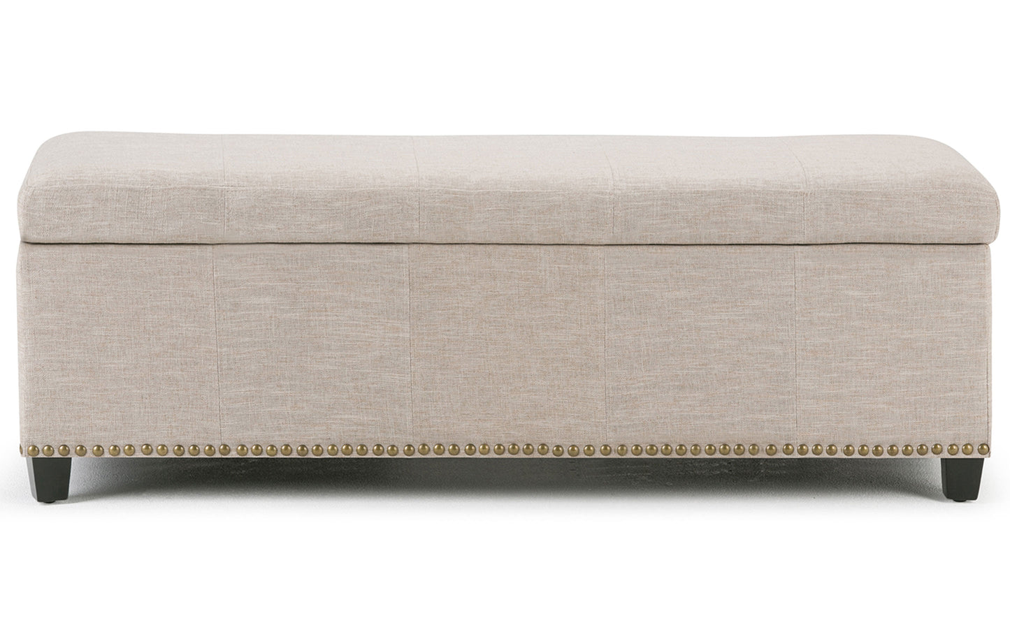 Natural Linen Style Fabric | Kingsley Linen Look Storage Ottoman