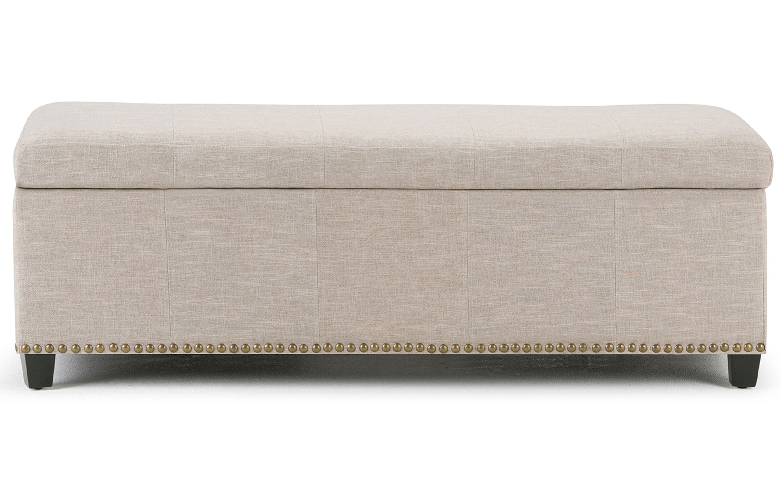 Natural Linen Style Fabric | Kingsley Linen Look Storage Ottoman