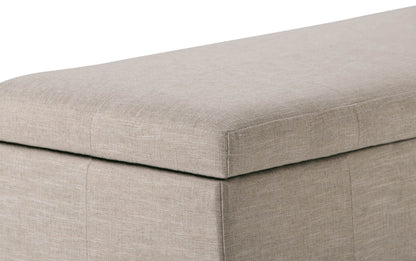 Natural Linen Style Fabric | Kingsley Linen Look Storage Ottoman