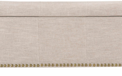 Natural Linen Style Fabric | Kingsley Linen Look Storage Ottoman