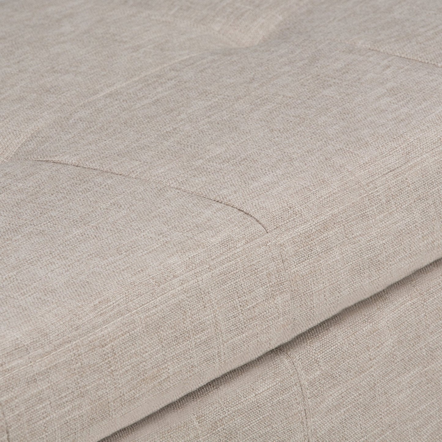 Natural Linen Style Fabric | Castleford Large Storage Ottoman Bench