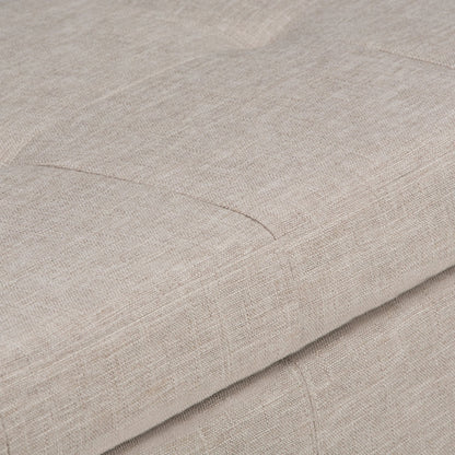 Natural Linen Style Fabric | Castleford Large Storage Ottoman Bench