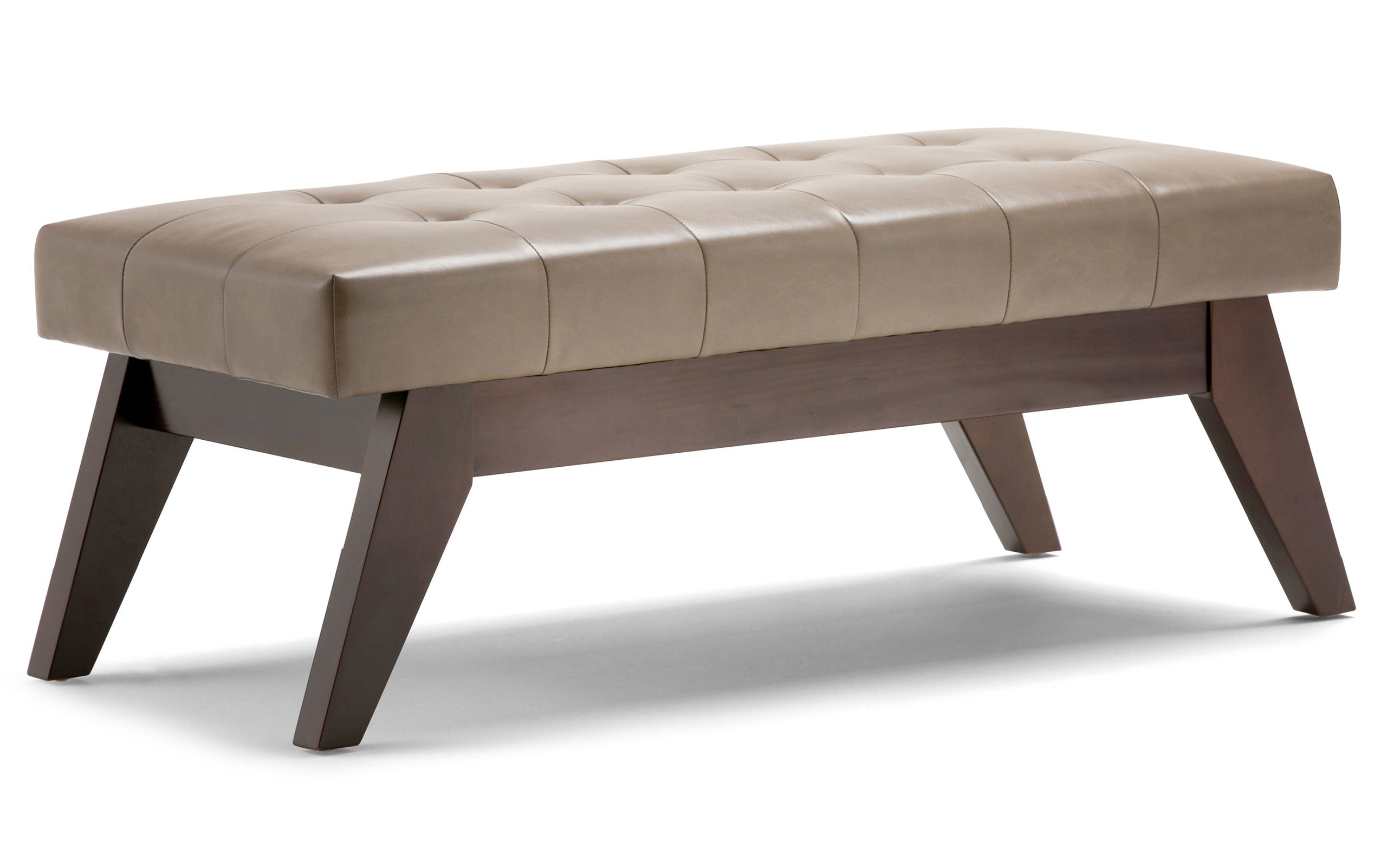 Ash Blonde Vegan Leather | Draper Ottoman Bench in Vegan Leather