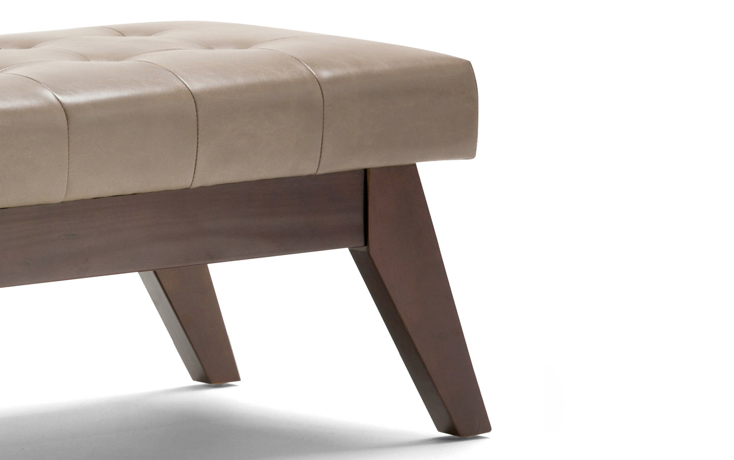 Ash Blonde Vegan Leather | Draper Ottoman Bench in Vegan Leather