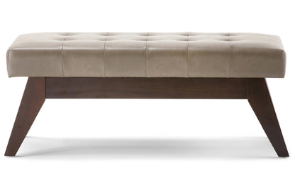 Ash Blonde Vegan Leather | Draper Ottoman Bench in Vegan Leather