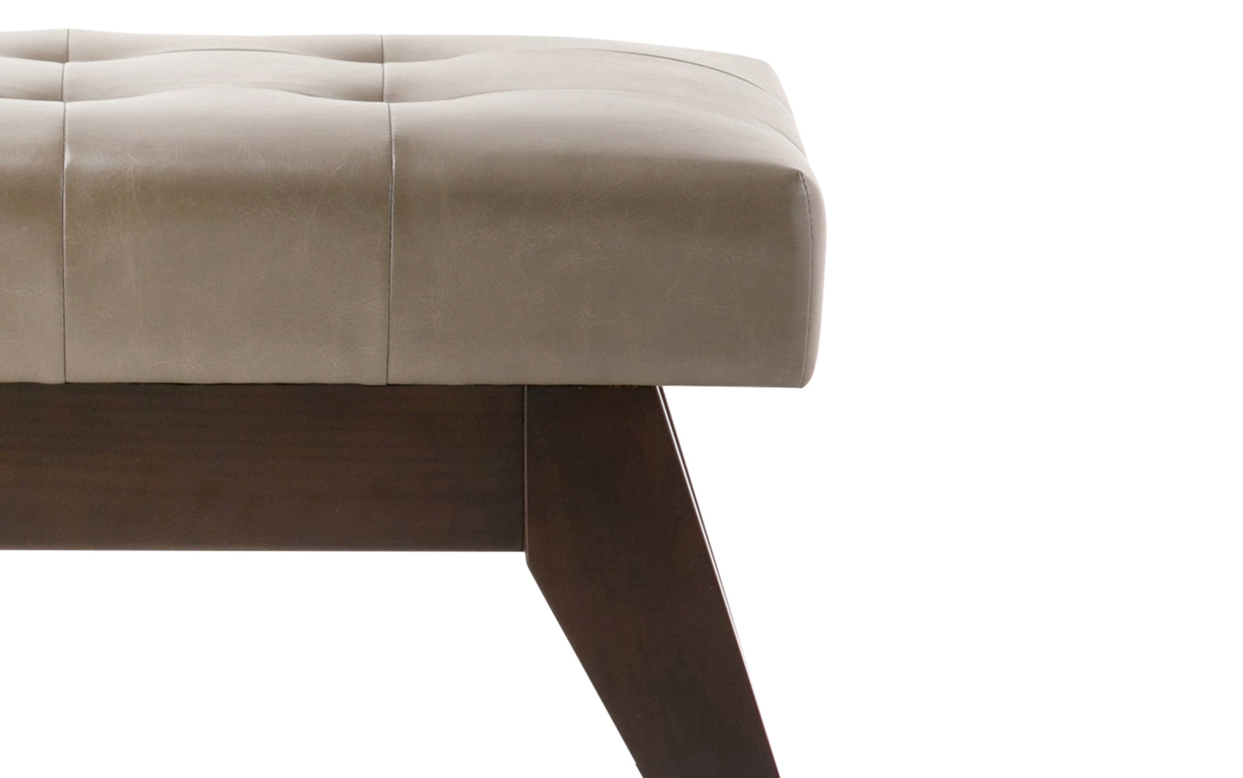 Ash Blonde Vegan Leather | Draper Ottoman Bench in Vegan Leather