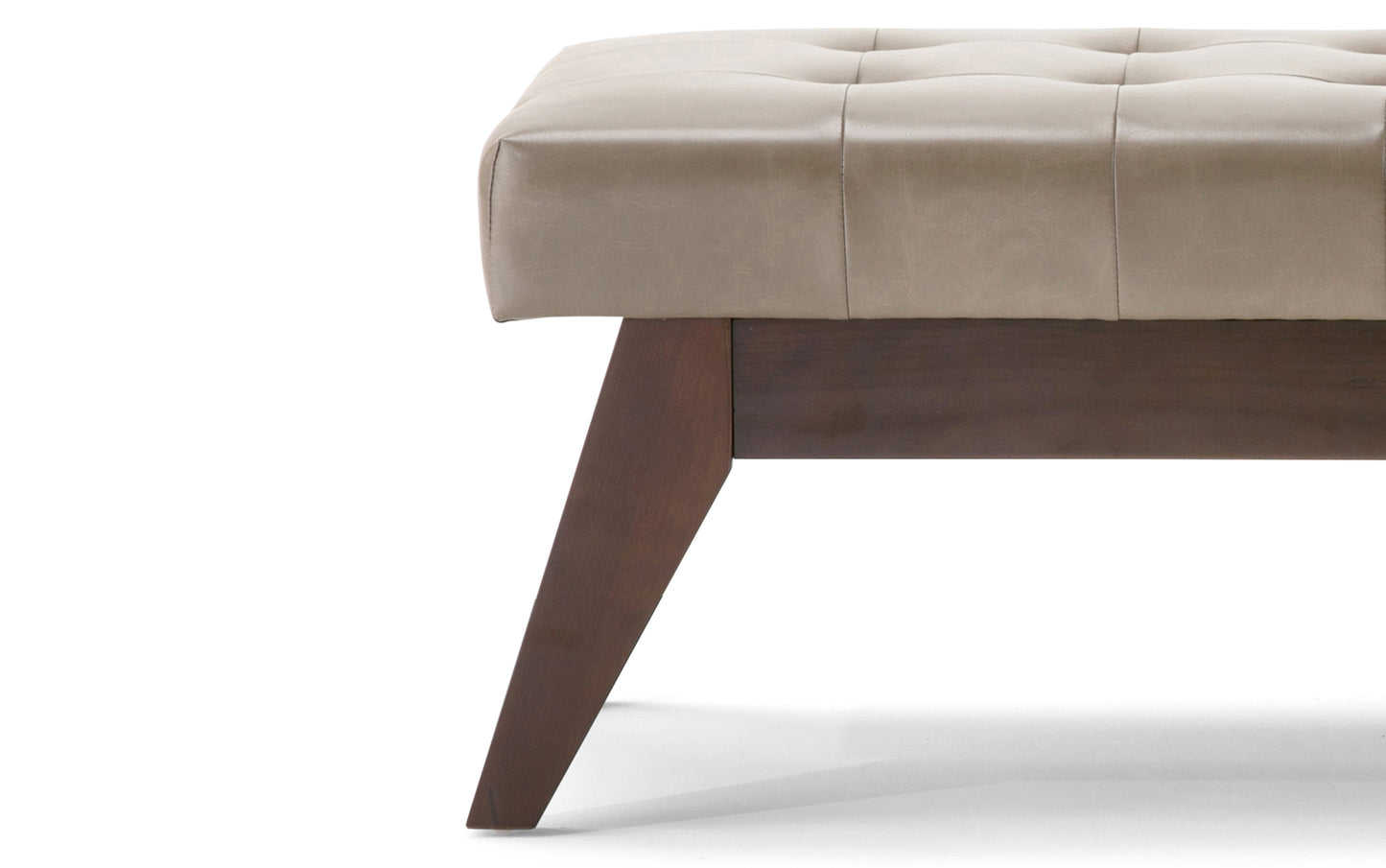 Ash Blonde Vegan Leather | Draper Ottoman Bench in Vegan Leather