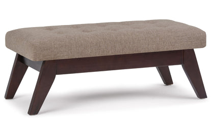 Fawn Brown Linen Style Fabric | Draper Ottoman Bench in Linen