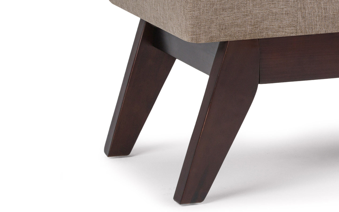 Fawn Brown Linen Style Fabric | Draper Ottoman Bench in Linen