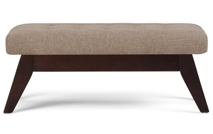 Fawn Brown Linen Style Fabric | Draper Ottoman Bench in Linen