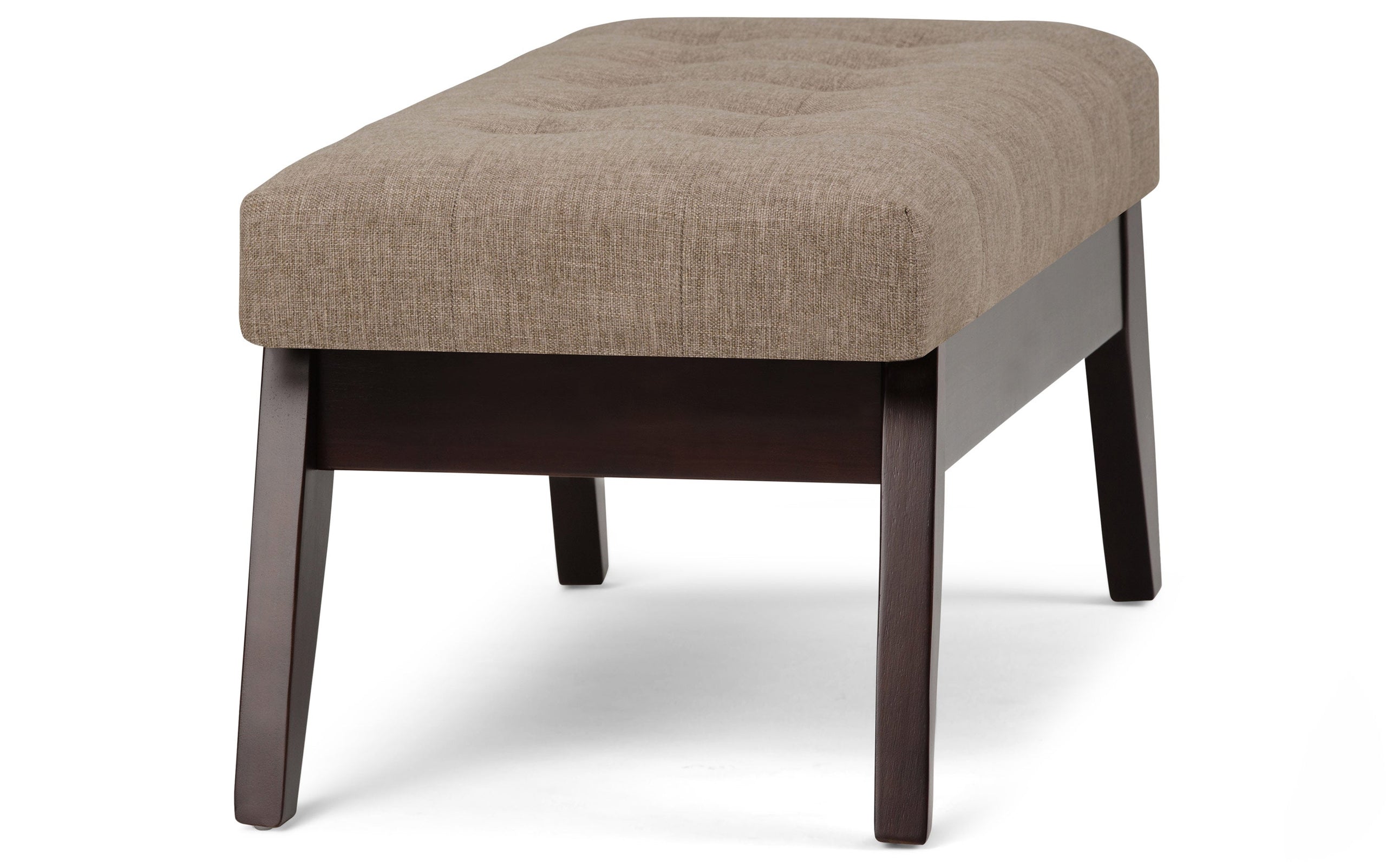 Fawn Brown Linen Style Fabric | Draper Ottoman Bench in Linen