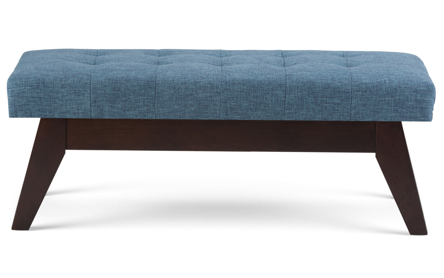 Denim Blue Linen Style Fabric | Draper Ottoman Bench in Linen