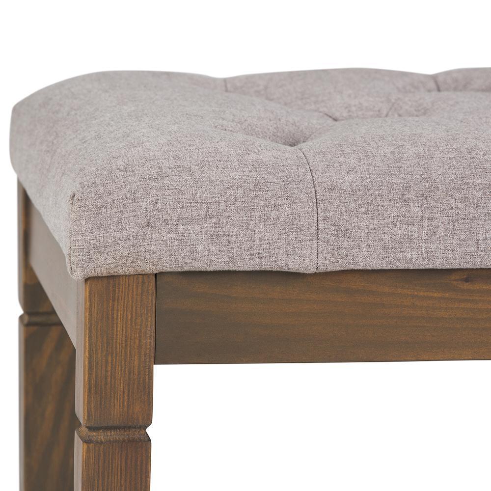 Cloud Grey Linen Style Fabric | Waverly Tufted Ottoman Bench