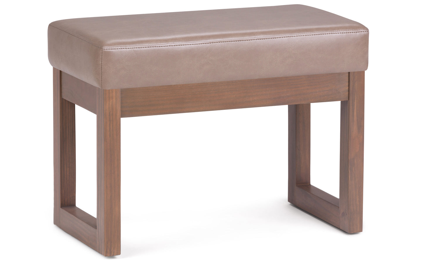 Ash Blonde Vegan Leather | Milltown Footstool Small Ottoman Bench