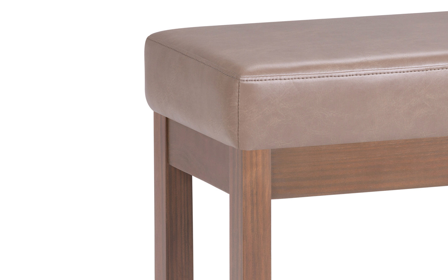 Ash Blonde Vegan Leather | Milltown Footstool Small Ottoman Bench