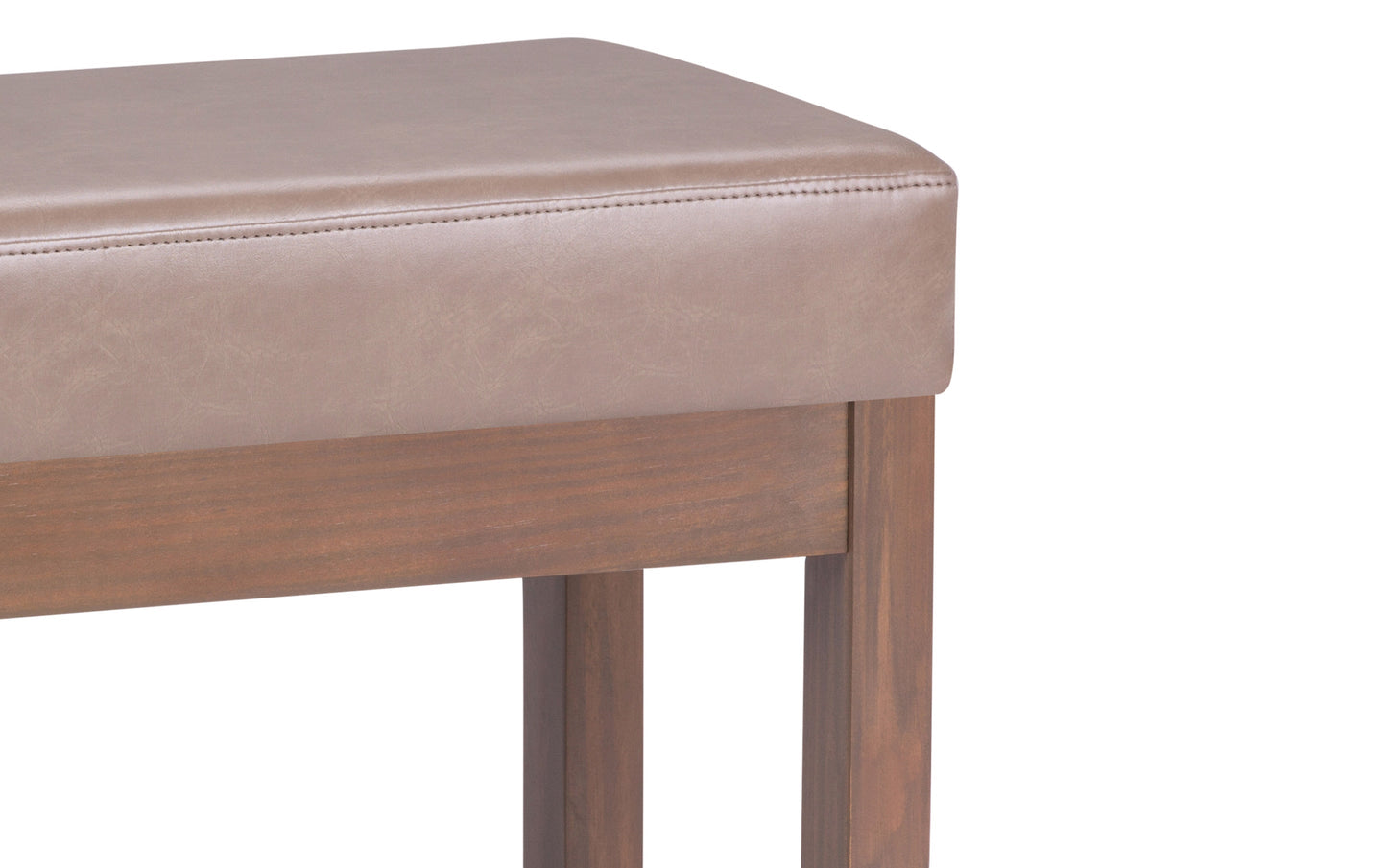 Ash Blonde Vegan Leather | Milltown Footstool Small Ottoman Bench