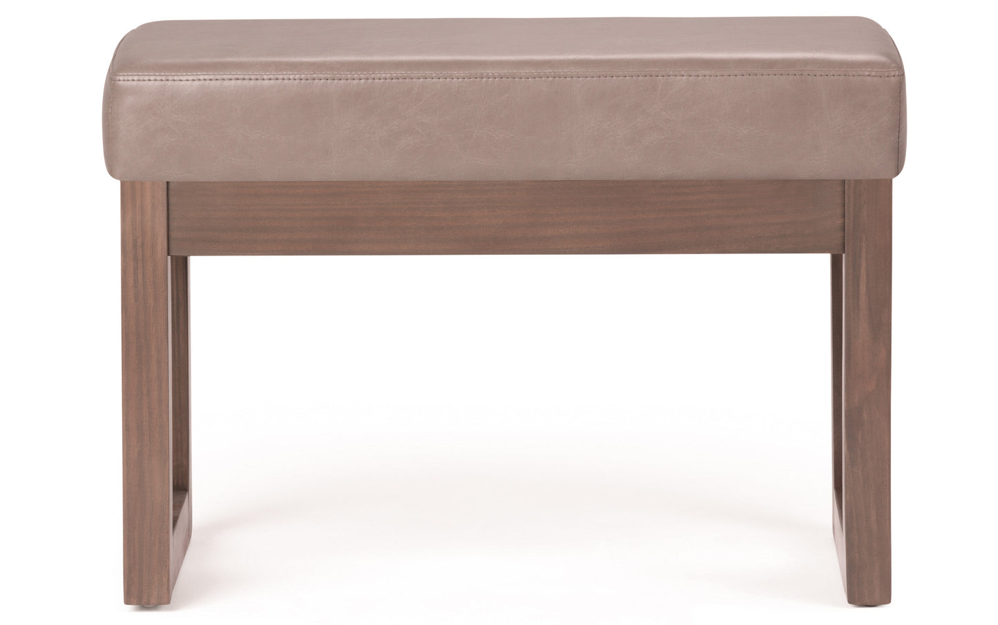 Ash Blonde Vegan Leather | Milltown Footstool Small Ottoman Bench