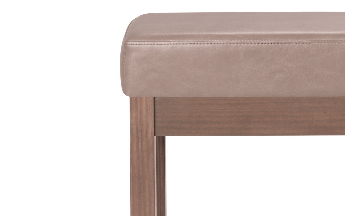 Ash Blonde Vegan Leather | Milltown Footstool Small Ottoman Bench