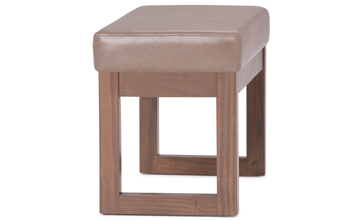 Ash Blonde Vegan Leather | Milltown Footstool Small Ottoman Bench