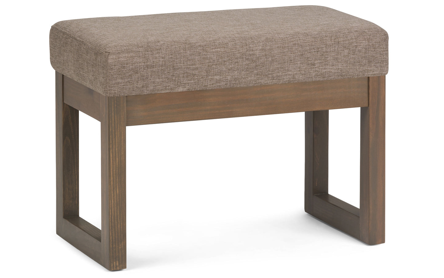 Fawn Brown Linen Style Fabric | Milltown Footstool Small Ottoman Bench