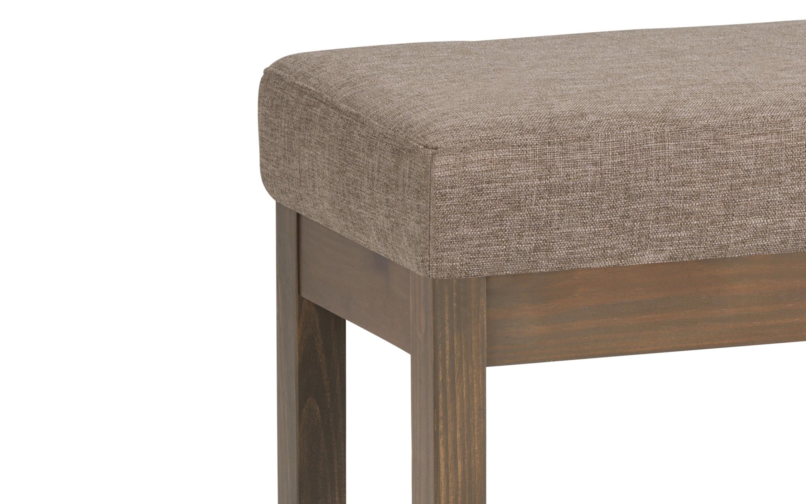 Fawn Brown Linen Style Fabric | Milltown Footstool Small Ottoman Bench