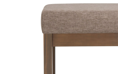 Fawn Brown Linen Style Fabric | Milltown Footstool Small Ottoman Bench