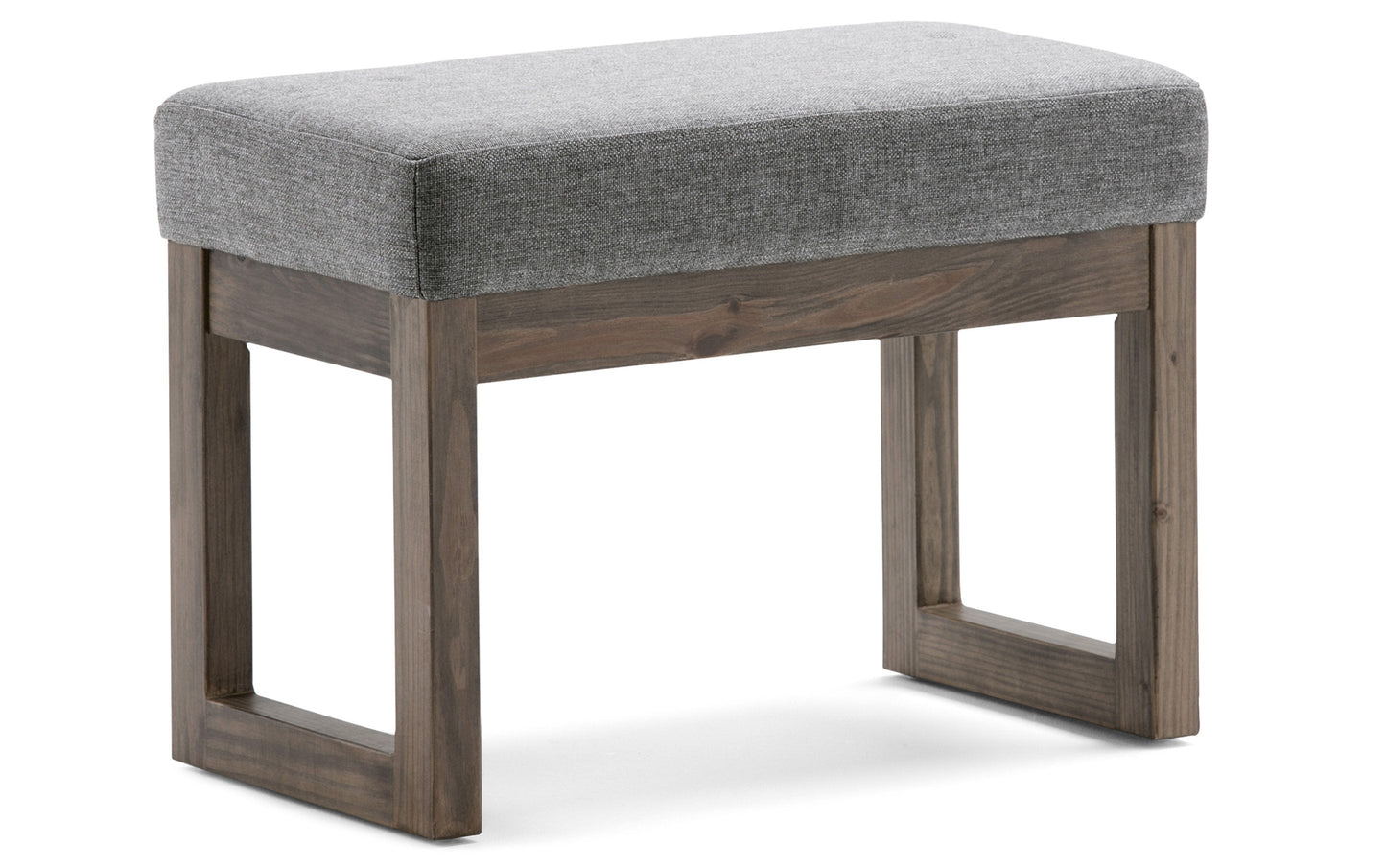 Grey Linen Style Fabric | Milltown Footstool Small Ottoman Bench