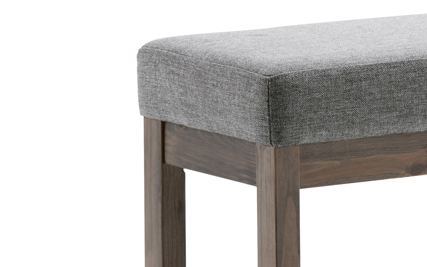 Grey Linen Style Fabric | Milltown Footstool Small Ottoman Bench