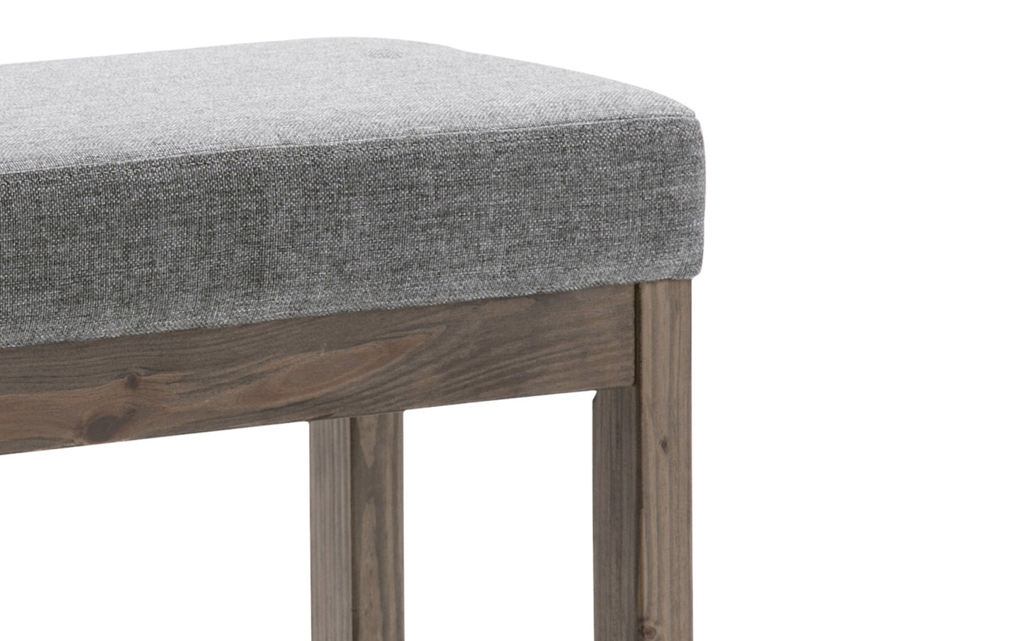 Grey Linen Style Fabric | Milltown Footstool Small Ottoman Bench