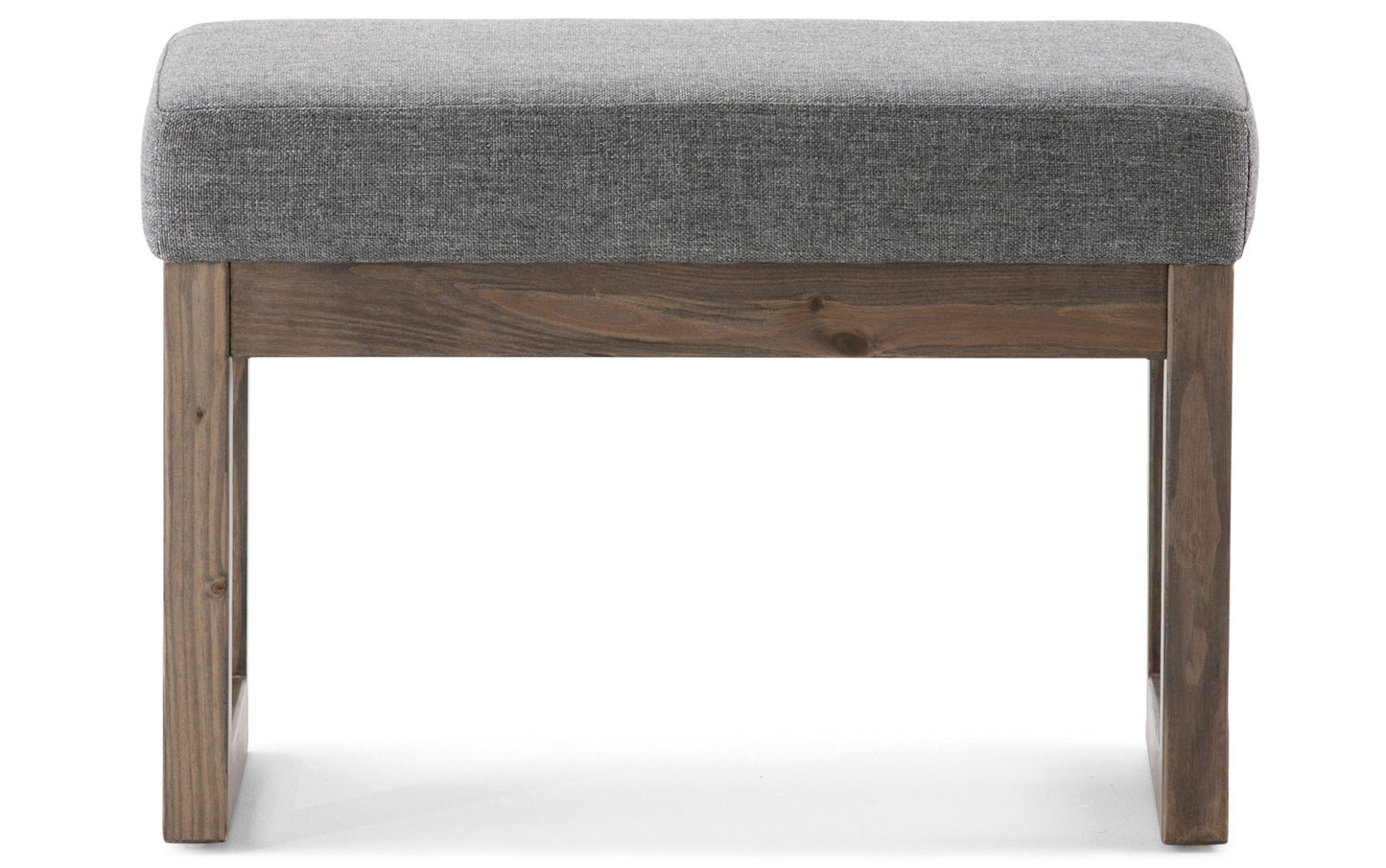 Grey Linen Style Fabric | Milltown Footstool Small Ottoman Bench