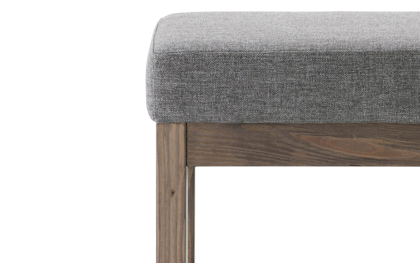 Grey Linen Style Fabric | Milltown Footstool Small Ottoman Bench