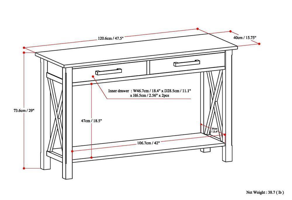 Hickory Brown | Kitchener 47.5 inch Console Sofa Table