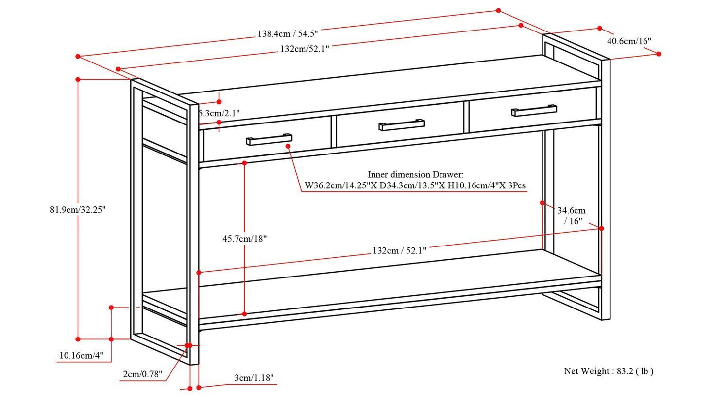 Natural Mango Wood | Riverside 54.5 inch Console Sofa Table