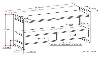 Natural Mango Wood | Riverside 60 inch TV Media Stand