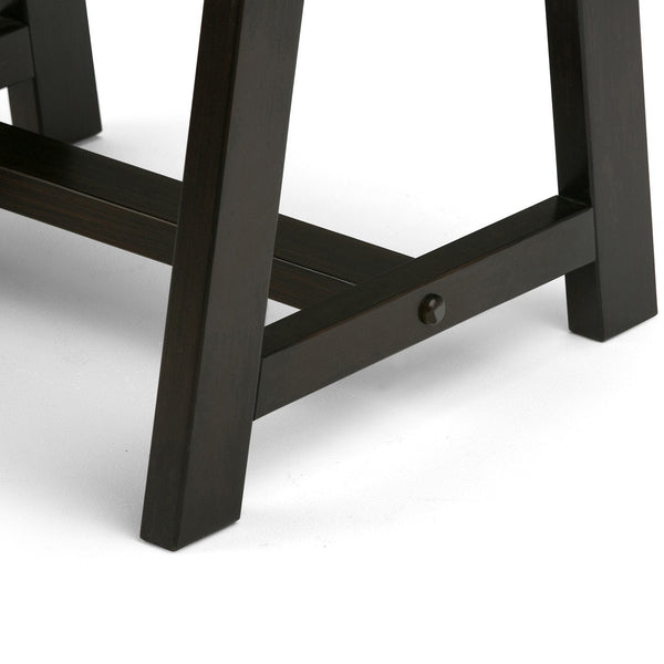 Dark Chestnut Brown | Sawhorse 22 inch End Side Table