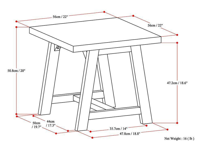 Sawhorse End Table – Simpli Home