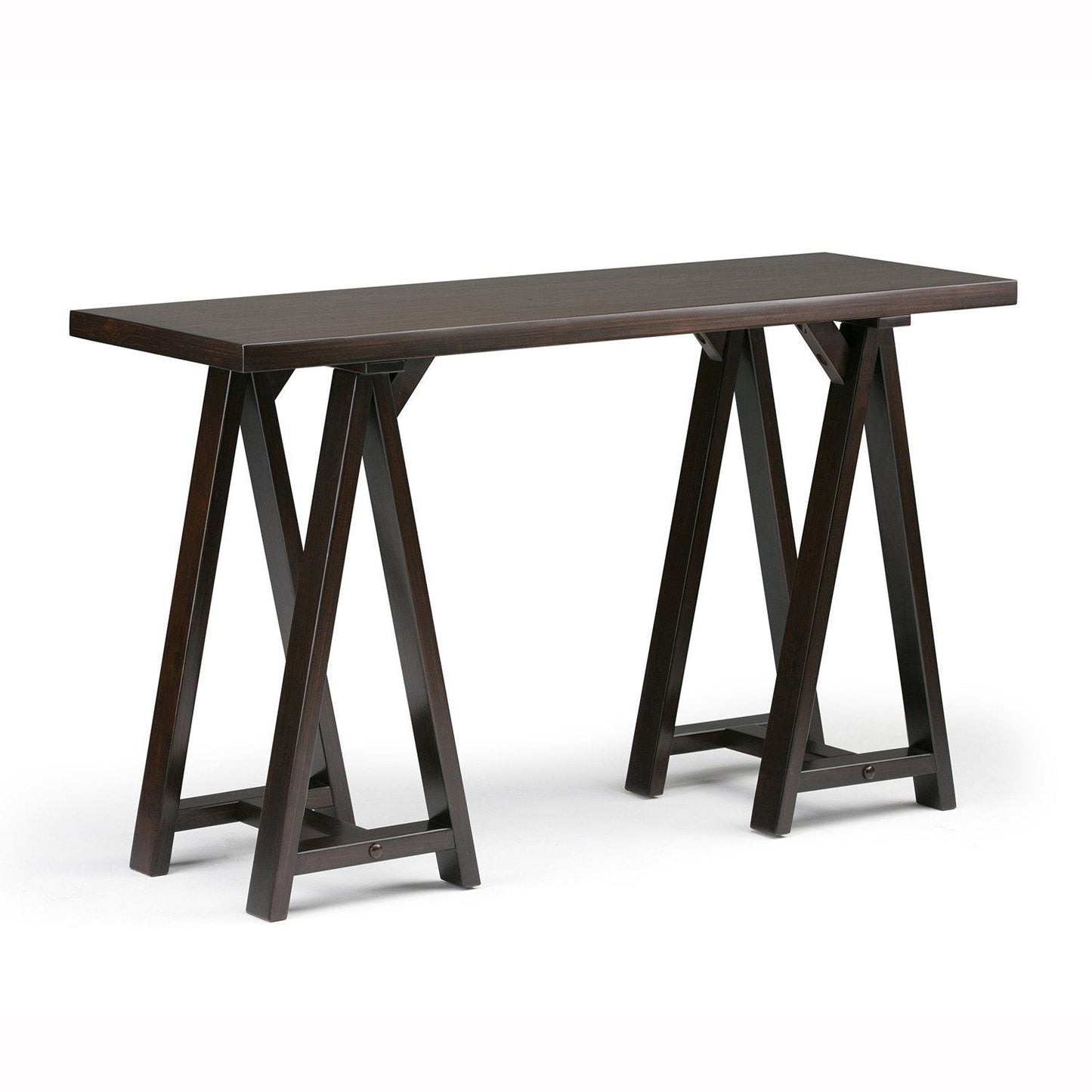 Dark Chestnut Brown | Sawhorse 50 inch Console Sofa Table