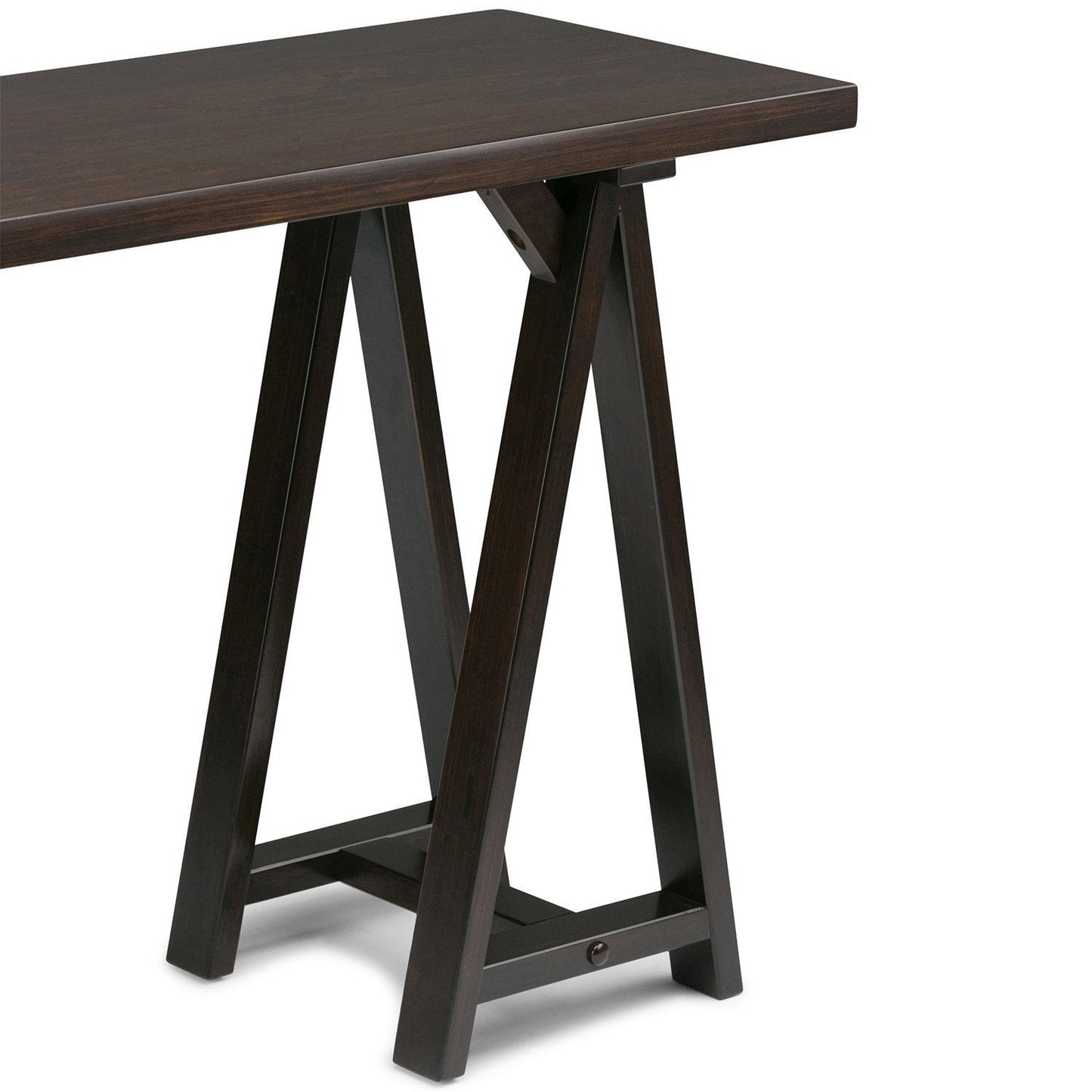 Dark Chestnut Brown | Sawhorse 50 inch Console Sofa Table