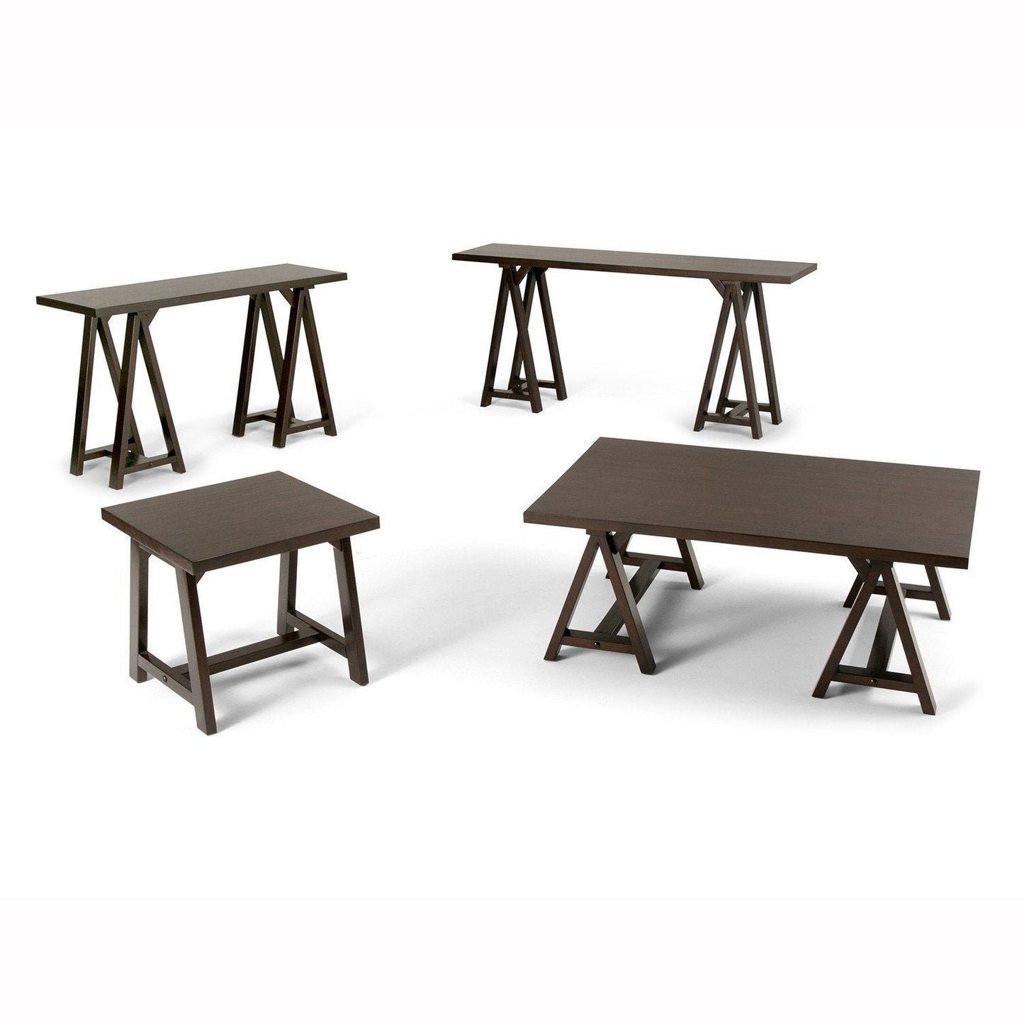 Dark Chestnut Brown | Sawhorse 50 inch Console Sofa Table