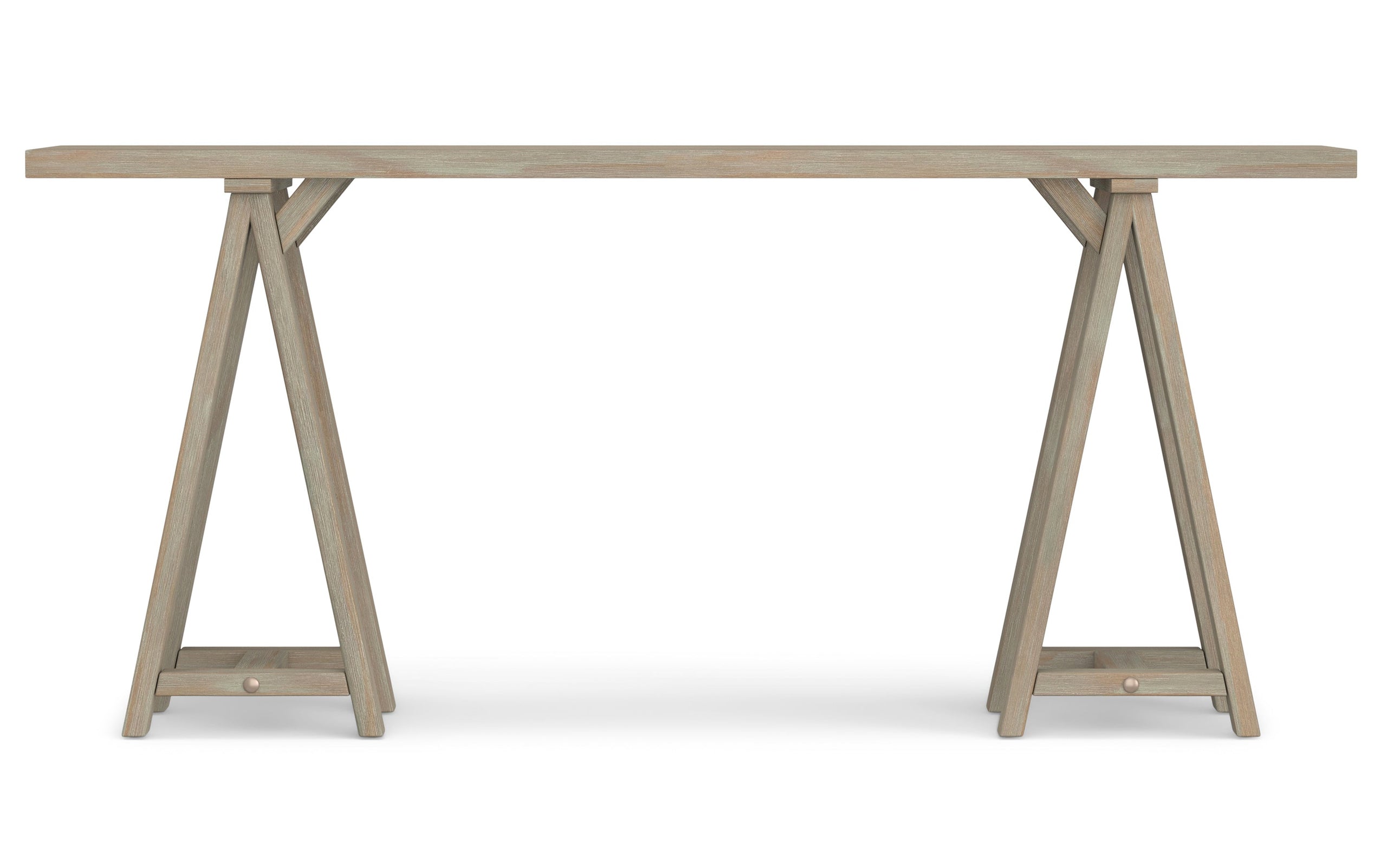 Distressed Grey | Sawhorse 66 inch Wide Console Sofa Table