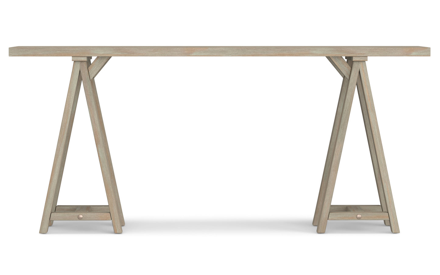 Distressed Grey | Sawhorse 66 inch Wide Console Sofa Table