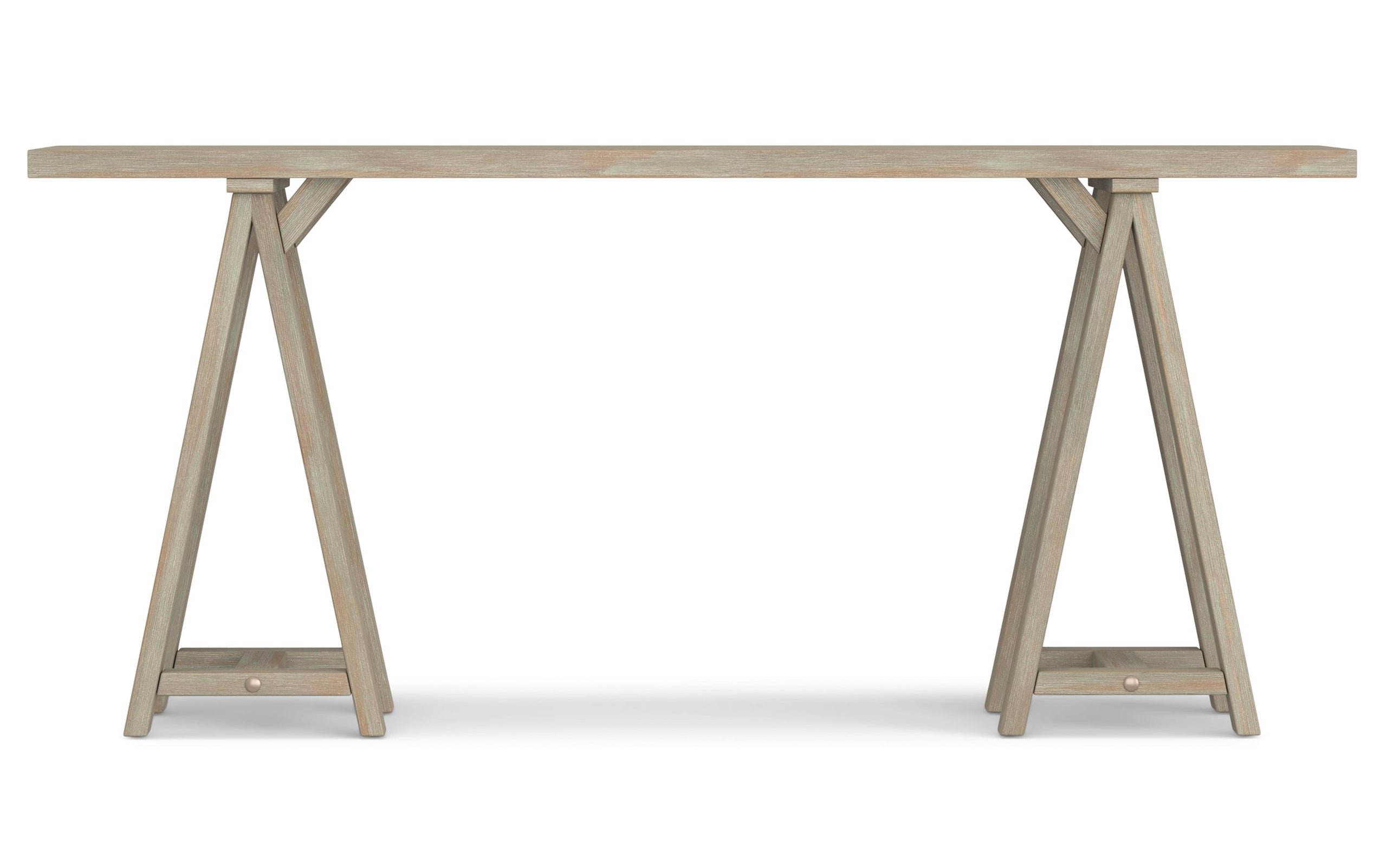 Distressed Grey | Sawhorse 66 inch Wide Console Sofa Table