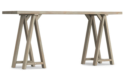 Distressed Grey | Sawhorse 66 inch Wide Console Sofa Table