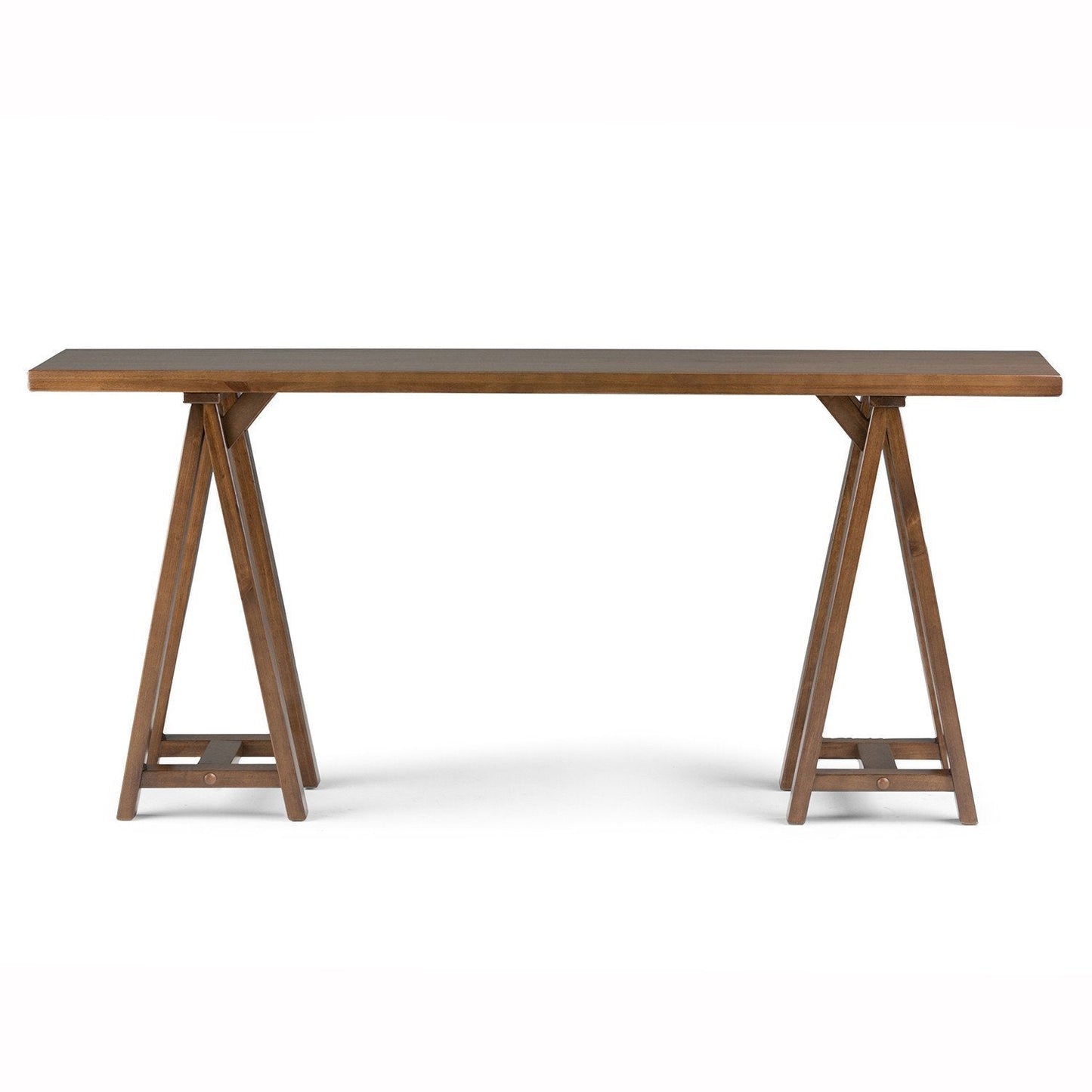 Medium Saddle Brown | Sawhorse 66 inch Wide Console Sofa Table