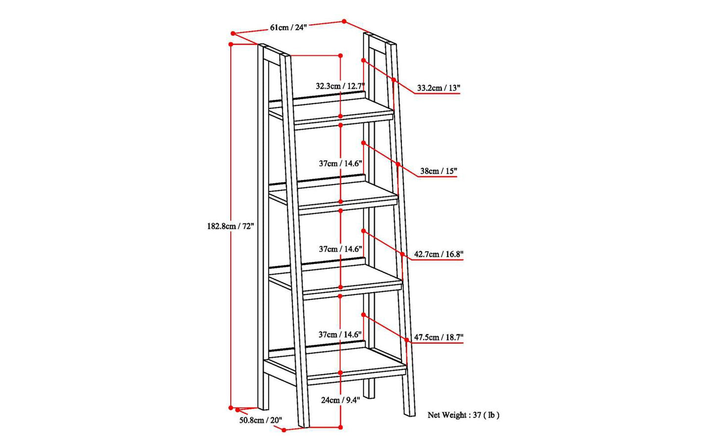 Sawhorse Ladder Shelf