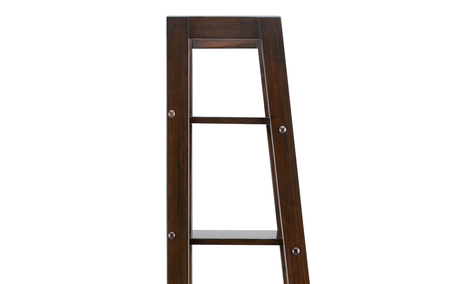 Dark Chestnut Brown | Sawhorse 24 inch Ladder Shelf with Storage