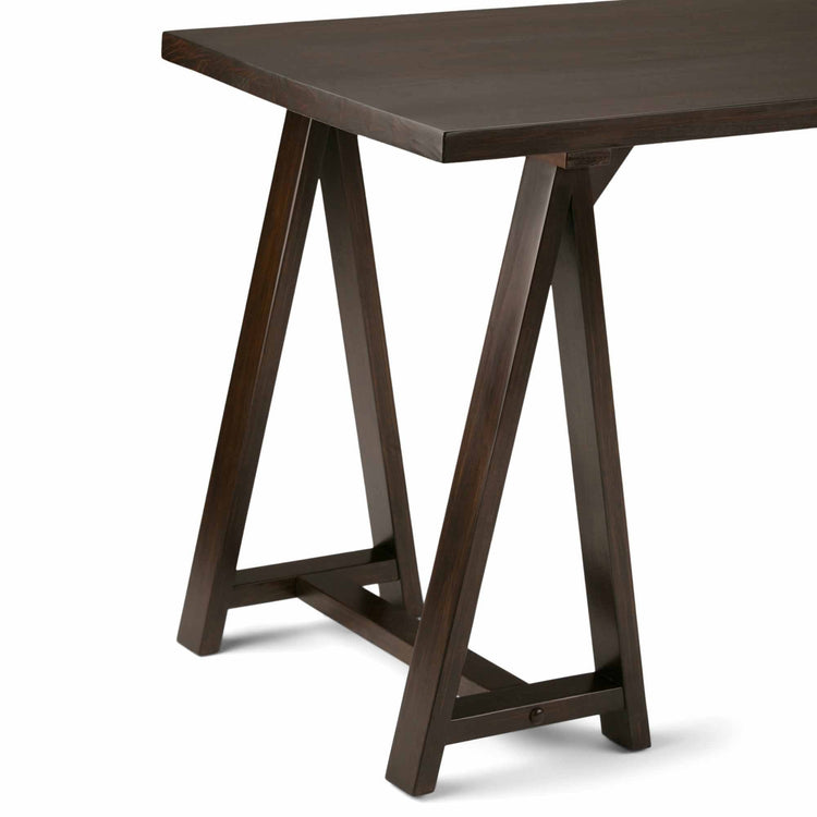 Dark Chestnut Brown | Sawhorse Writing Desk